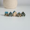 Małe ceramiczne domki handmade - zestaw 5 sztuk
