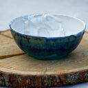 Duży kubek i miseczka z koniem - rękodzieło ceramiczne w turkusie