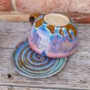 Filiżanka z koniem Opal Blue - rękodzieło ceramiczne dla miłośniczki koni