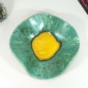 Turkusowa misa dekoracyjna na owoce i drobiazgi - styl boho (Fingers Art)