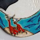Jagodowy Kruk - maskonur ceramiczna dekoracja wisząca