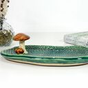 Ceramiczny talerzyk z grzybkiem - na biżuterię, drobiazgi i przekąski