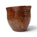 Ręcznie robiona ceramiczna czarka z kwiatowym motywem