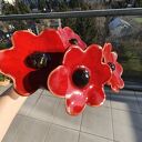 Kwiaty ceramiczne 4 szt. na drucikach florystycznych - ozdoba do doniczek