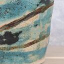 Osłonka na doniczkę z ceramiki handmade - turkusowo-brązowe szkliwienie (Ø11 cm)
