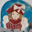 Kolorowy aniołek ceramiczny na ścianę - Boże Narodzenie 17x17 cm