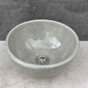 Ręcznie robiona umywalka ceramiczna nablatowa - szara, nakrapiana