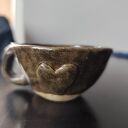 Ręcznie robiona filiżanka ceramiczna brązowa - Wolna Chwila (ok. 110 ml)