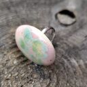 Pastelowy pierścionek ceramiczny handmade z motywem kwiatowym