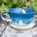 Ceramiczna filiżanka z figurką buldożka francuskiego - 350 ml