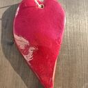 Czerwone serce ceramiczne „Miłość dwoje” - dekoracja handmade