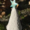 Ręcznie robiona choinka ceramiczna 13-14 cm - biała ozdoba na Boże Narodzenie