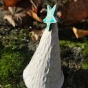Ręcznie robiona choinka ceramiczna 13-14 cm - biała ozdoba na Boże Narodzenie