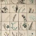 Zestaw kafli ceramicznych „kwietna łąka” - roślinne dekory na ścianę