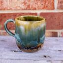 Handmade kubek ceramiczny z wilkiem - duży 400 ml Moss (dla miłośnika lasu)