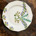 Ręcznie malowany zestaw deserowy “Kwiaty” z porcelany: talerzyk 16 cm i filiżanka 250 ml