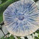 Ręcznie robiony ceramiczny kwiat 16 cm - turkusowa dekoracja z dwukrotnym wypalaniem