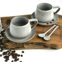 Ręcznie robione filiżanki dla dwojga Cappuccino (250 ml) ze spodkami