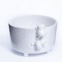 Biała miseczka ceramiczna śniadaniowa z dwoma misiami