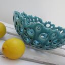 ażurowa turkusowa misa