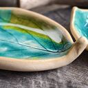 Komplet ceramicznych podstawek w kształcie liści