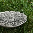 Wzorzysta ceramiczna mydelniczka handmade