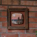 Obraz ceramiczny w drewnianej ramie Enio Art - morze i zachód słońca (29x29 cm)