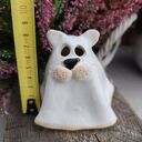Ceramiczny duch-kot - nastrojowy lampion na Halloween i jesień