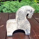 Koń ex machina - ręcznie wykonana rzeźba ceramiczna raku
