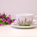 Duża filiżanka motyw lawendy 280 ml - ręcznie malowana porcelana