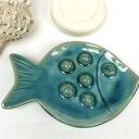 Ceramiczna mydelniczka ręcznie robiona "Rybcia turkus"