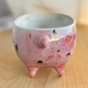 Różowa świnka - ceramiczna miseczka 350 ml handmade