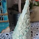 Choinka ceramiczna w kolorze szmaragdu - 17 cm
