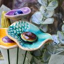 Bukiet z ceramicznymi kwiatami - ręcznie wykonana dekoracja