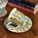 Filiżanka porcelanowa ręcznie malowana „Kolorowy Bukiet”