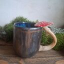 Kubek ceramiczny Muchomor - prezent dla grzybiarza (ręcznie lepiony)