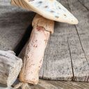 Ceramiczny grzybek z kotkiem - leśna zawieszka handmade