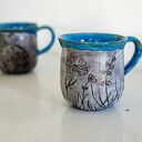 Ręcznie robiony kubek ceramiczny sgraffito Cowgirl Warkoczyk 450 ml