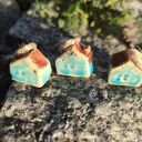 mini domki ceramiczne 3 szt
