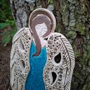 Duży anioł ceramiczny Ilovik - ręcznie wykonana dekoracja
