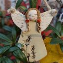Aniołek ceramiczny na Boże Narodzenie - delikatna ozdoba na ścianę