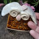 Ręcznie wykonana sowa ceramiczna - wyjątkowa dekoracja