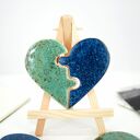 Ceramiczny magnes Serce - dwie połówki boho