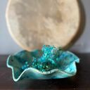 Turkusowa misa ceramiczna „Galaktyczne Turquoise” z efektem craquele