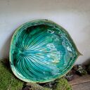 Duży talerz ceramiczny w kształcie liścia Funkiasty