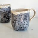 Kubek ceramiczny sgraffito Cowboy Lasso - ręcznie robiony, ok. 480 ml