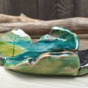 Ceramiczny liść klonu (c889) - podstawka na biżuterię i tealight