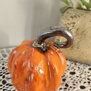 Dynia ceramiczna z ogonkiem 12 cm - jesienna ozdoba handmade