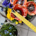 Kwiaty ceramiczne 5 sztuk - ręcznie szkliwione na druciku florystycznym