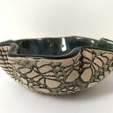 Koronkowa miseczka ceramiczna - ręcznie formowana z motywem koronki